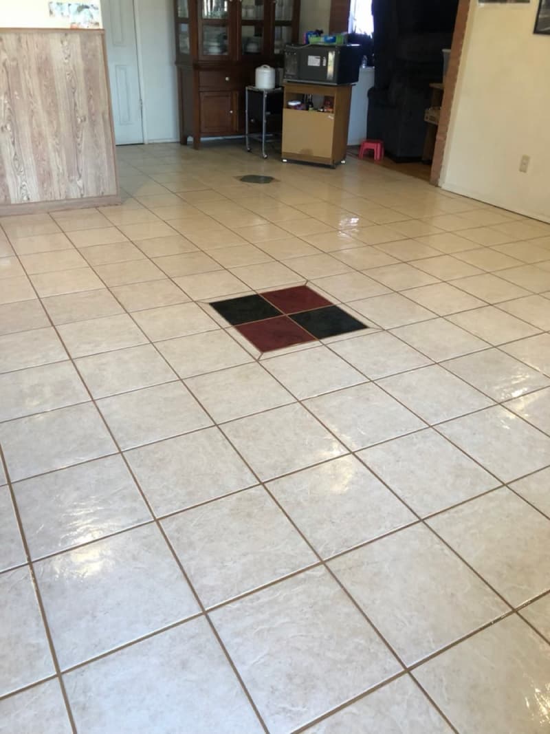 Tile floor after cleaning