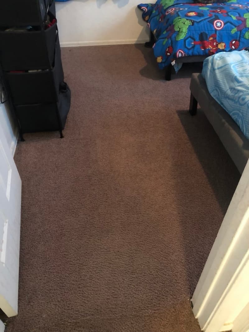Bedroom carpet after cleaning