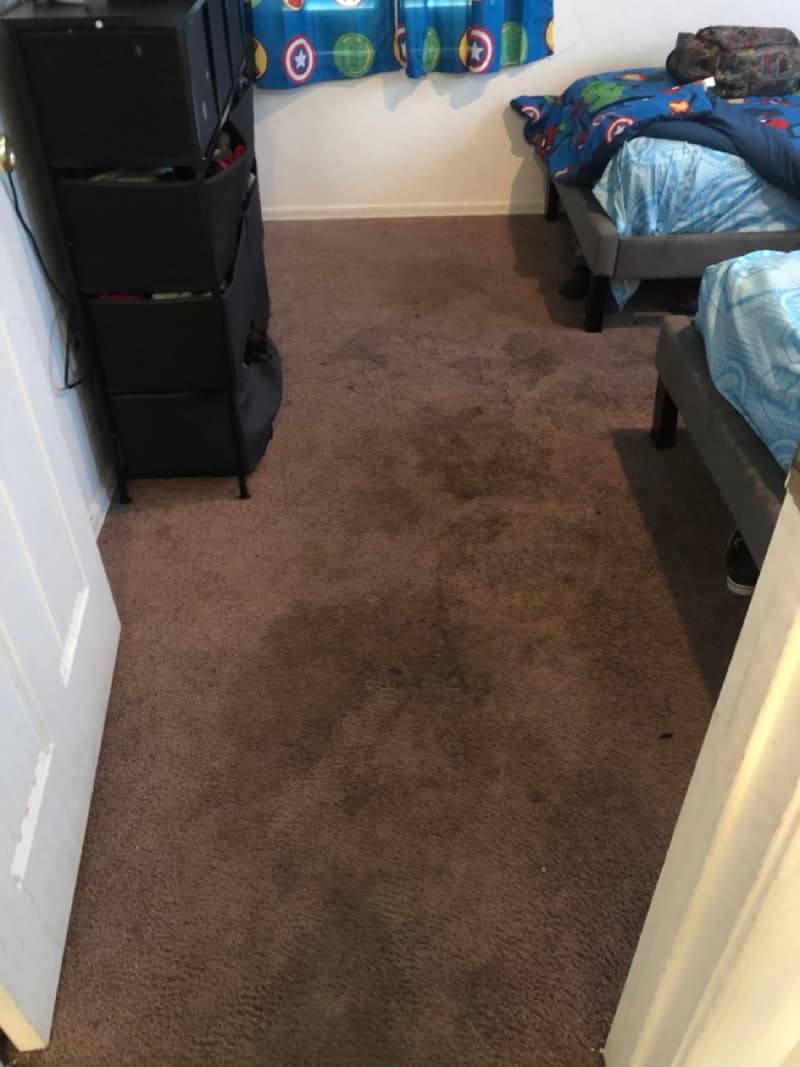 Bedroom carpet before cleaning