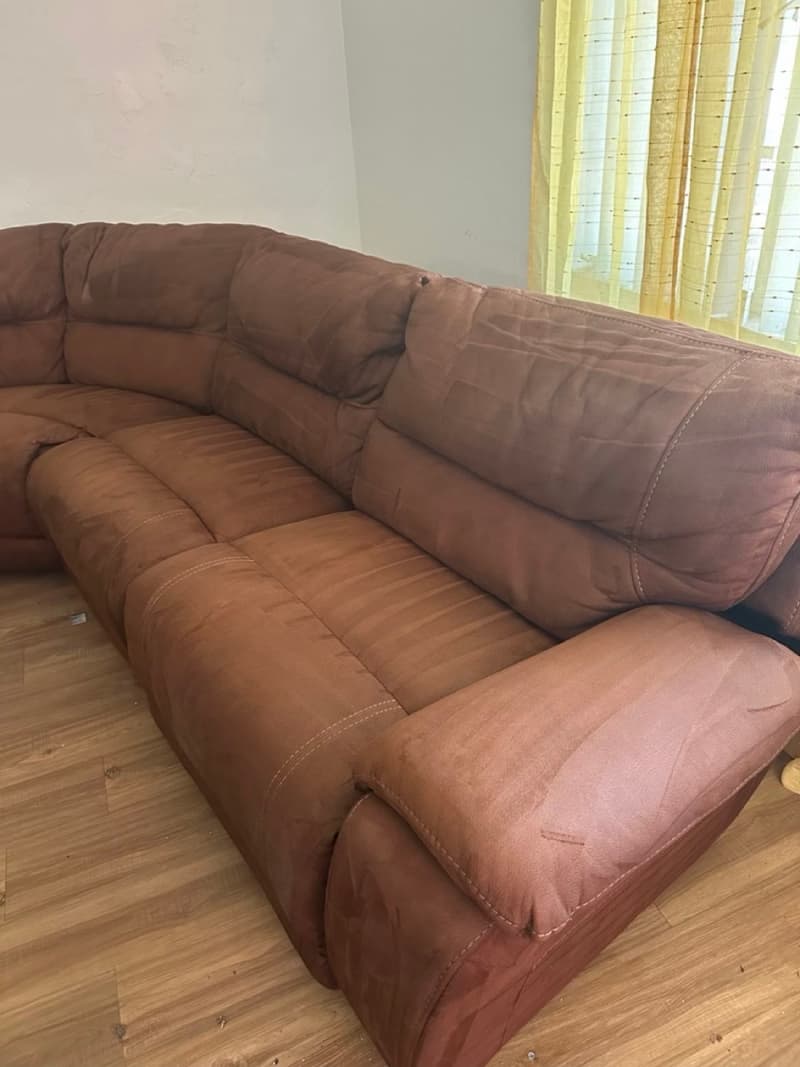 Sectional sofa after cleaning