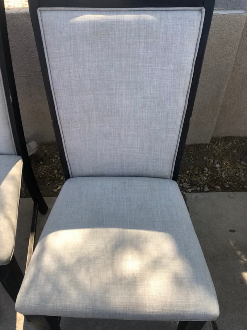 Upholstered chair after cleaning