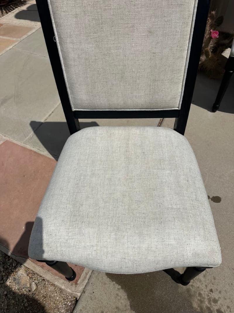 Upholstered chair after cleaning